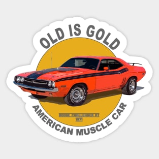 Challenger RT American Muscle Car 60s 70s Old is Gold Sticker